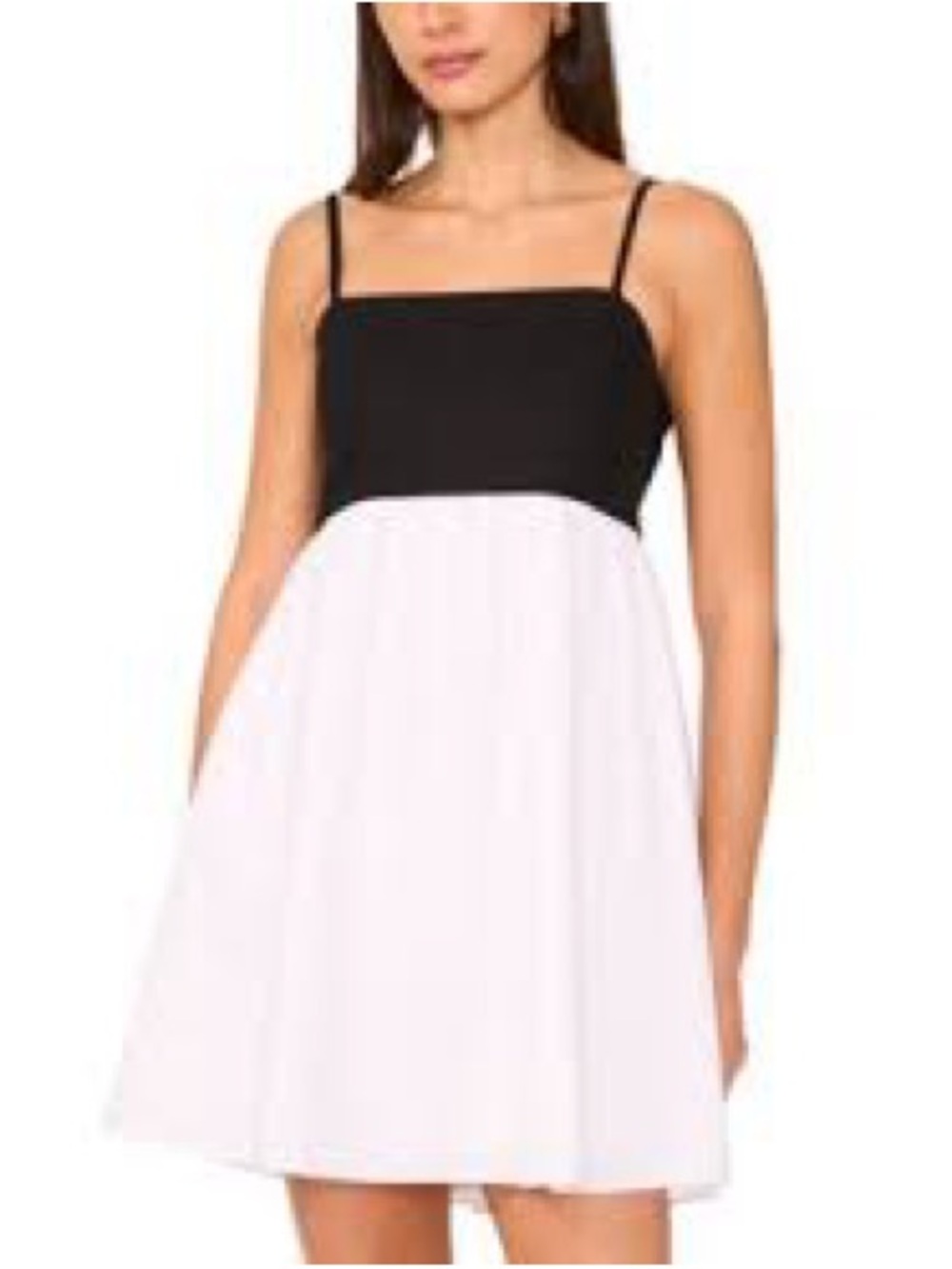 1. State Black and White Colorblock Spaghetti Strap Midi Dress